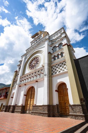 Photo for Betulia, Antioquia - Colombia. December 27, 2023. Immaculate Conception Parish, with its imposing architecture and picturesque surroundings - Royalty Free Image