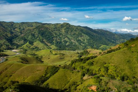 Beautiful Antioquia landscape with green mountains - San Roque, Colombia