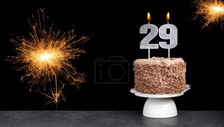 Torte mit Kerze Nummer 29 - Geburtstagskarte