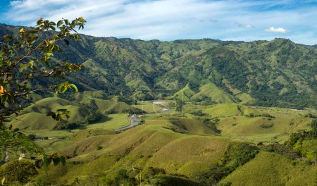 Beautiful valley with river between the Antioquia mountains. San Roque, Colombia