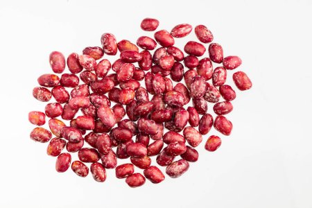 Phaseolus vulgaris pinto - Fresh red pinto beans on white background