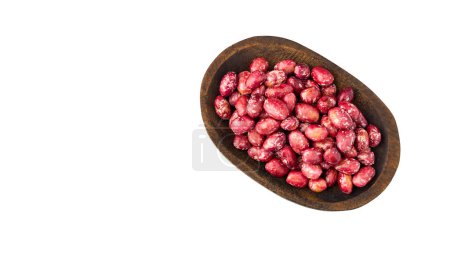Fresh red pinto beans on white background - Phaseolus vulgaris pinto