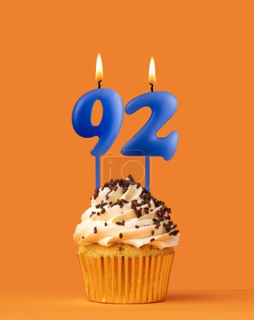 Vela de cumpleaños azul y magdalena - Número 92