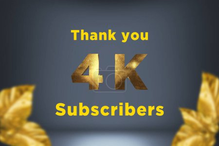 Photo for 4 K  subscribers celebration greeting banner with Gold Design - Royalty Free Image