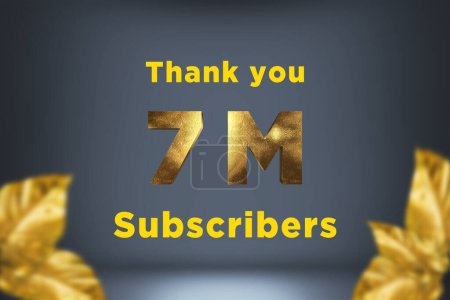 Foto de 7 Million  subscribers celebration greeting banner with Gold Design - Imagen libre de derechos