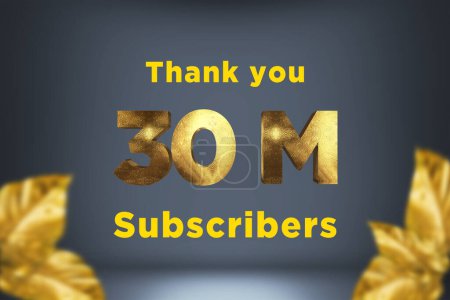 Foto de 30 Million  subscribers celebration greeting banner with Gold Design - Imagen libre de derechos