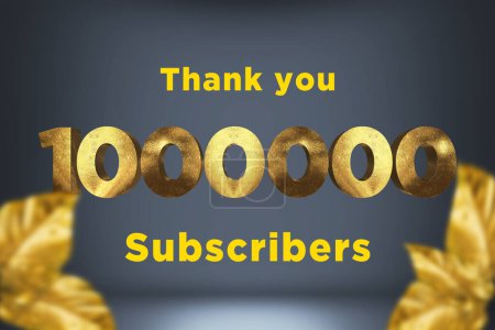 Photo for 1000000 subscribers celebration greeting banner with Gold Design - Royalty Free Image