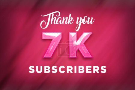 Foto de 7 K  subscribers celebration greeting banner with Pink Design - Imagen libre de derechos