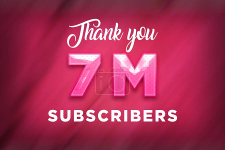Foto de 7 Million  subscribers celebration greeting banner with Pink Design - Imagen libre de derechos