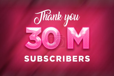 Foto de 30 Million  subscribers celebration greeting banner with Pink Design - Imagen libre de derechos