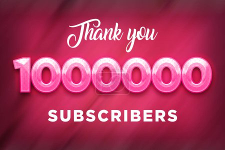 Photo for 1000000 subscribers celebration greeting banner with Pink Design - Royalty Free Image