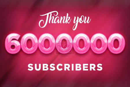 Foto de 6000000 subscribers celebration greeting banner with Pink Design - Imagen libre de derechos