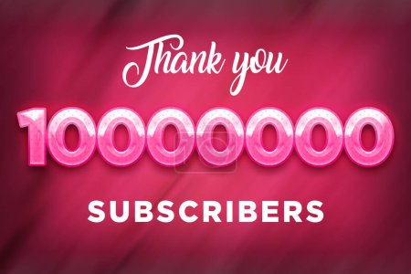 Foto de 10000000 subscribers celebration greeting banner with Pink Design - Imagen libre de derechos