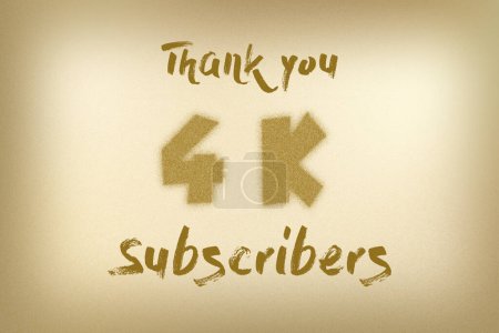 Photo for 4 K  subscribers celebration greeting banner with Dust Style Design - Royalty Free Image