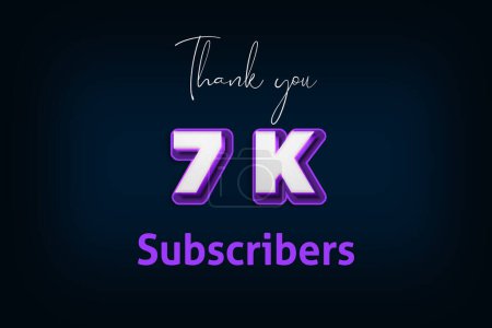 Foto de 7 K  subscribers celebration greeting banner with Purple 3D Design - Imagen libre de derechos