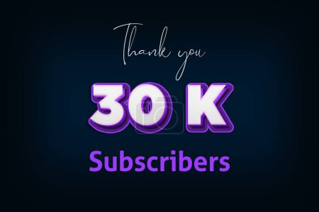 Foto de 30 k subscribers celebration greeting banner with Purple 3D Design - Imagen libre de derechos