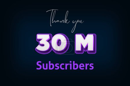 Foto de 30 Million  subscribers celebration greeting banner with Purple 3D Design - Imagen libre de derechos