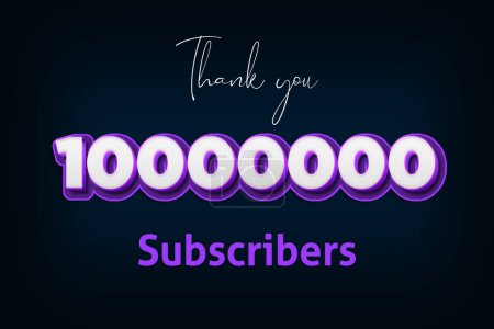 Foto de 10000000 subscribers celebration greeting banner with Purple 3D Design - Imagen libre de derechos