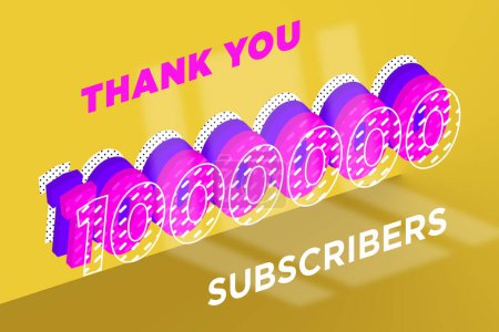 Photo for 1000000 subscribers celebration greeting banner with Multi Layer Design - Royalty Free Image