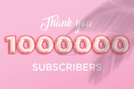 Photo for 1000000 subscribers celebration greeting banner with Rose gold Design - Royalty Free Image