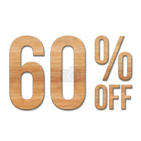 Photo for 60 Percent Discount Offers Tag with Oak Style Design - Royalty Free Image