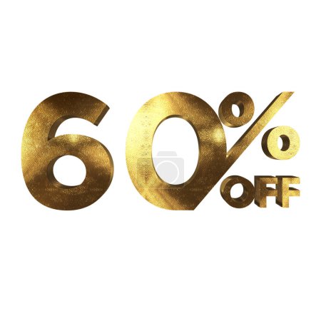 Photo for 60 Percent Discount Offers Tag with Gold Style Design - Royalty Free Image
