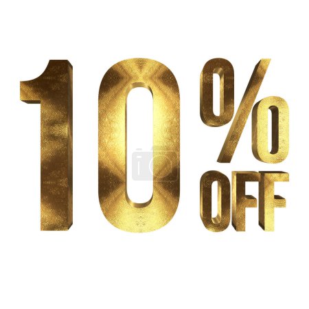 Photo for 10 Percent Discount Offers Tag with Gold Style Design - Royalty Free Image