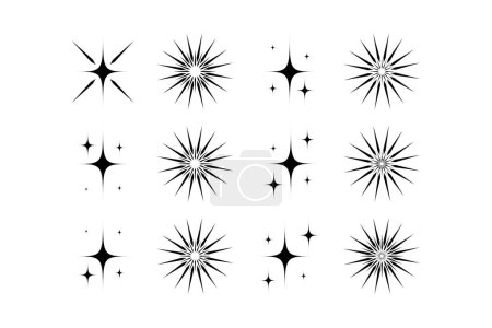 Téléchargez les illustrations : Abstrait Sparkle Forme Symbole Signe pictogramme symbole illustration visuelle Set - en licence libre de droit