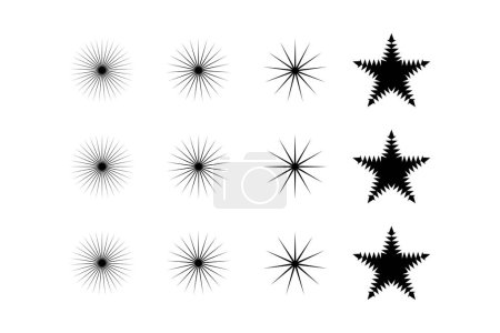 Abstrait Sparkle Forme Symbole Signe pictogramme symbole illustration visuelle Set