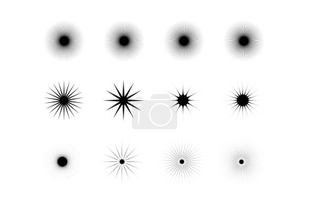Abstract Sparkle Shape Symbol Sign pictogram symbol visual illustration Set