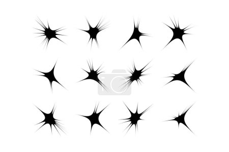 Téléchargez les illustrations : Abstrait Sparkle Forme Symbole Signe pictogramme symbole illustration visuelle Set - en licence libre de droit