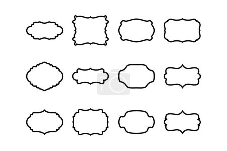 Etiqueta Marco Forma Línea pictograma símbolo ilustración visual Conjunto