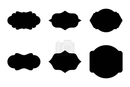 Label Frame Shape pictogram symbol visual illustration Set