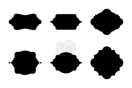 Label Frame Shape pictogram symbol visual illustration Set