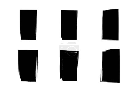 Square Vertical Shape Filled grunge shape Brush stroke pictogram symbol visual illustration Set