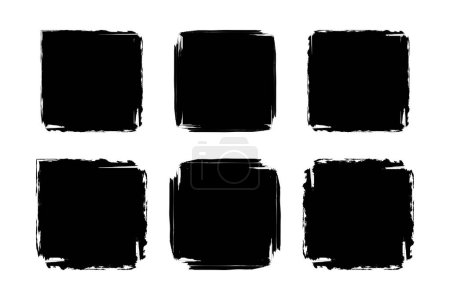 Square Shape Filled grunge shape Brush stroke pictogram symbol visual illustration Set