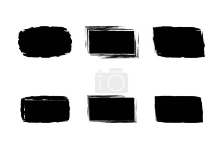 Horizontal Rectangle Shape Filled Shape Bold grunge shape Brush stroke pictogram symbol visual illustration Set