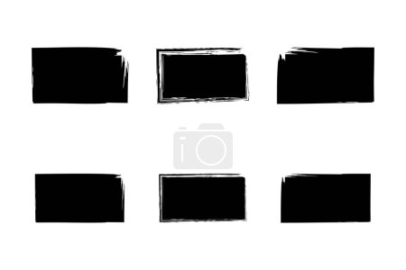 Horizontal Rectangle Shape Filled Shape Bold grunge shape Brush stroke pictogram symbol visual illustration Set