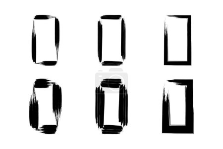 Forma cuadrada forma grunge Pincelada pictograma símbolo ilustración visual Set