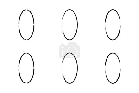 Forme ovale verticale Ligne mince 6 _ Set V-4