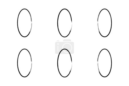 Vertikale ovale Form dünne Linie 6 _ Set V-3