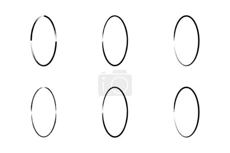 Vertikale ovale Form dünne Linie 6 _ Set V-1
