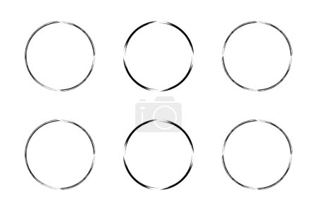 círculo forma delgada línea grunge forma pincelada pictograma símbolo ilustración visual conjunto