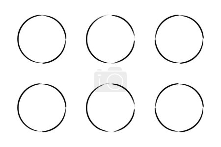 circle Shape Thin Line grunge shape Brush stroke pictogram symbol visual illustration Set