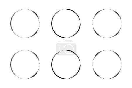 círculo forma delgada línea grunge forma pincelada pictograma símbolo ilustración visual conjunto