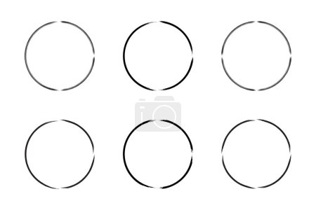 Kreis Form Thin Line Grunge Form Pinselstrich Piktogramm Symbol visuelle Illustration Set