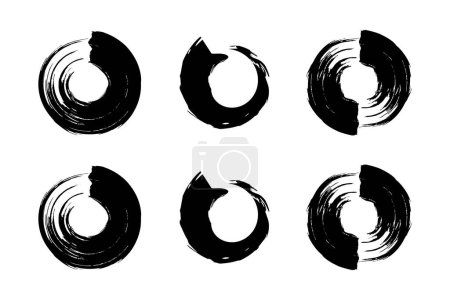 Cercle abstrait Forme Gras gras forme Pinceau course pictogramme symbole illustration visuelle Set