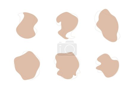 Blobs flüssige flüssige Formen Symbol visuelle Illustration Set