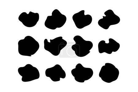 Blobs flüssige flüssige Formen Symbol visuelle Illustration Set