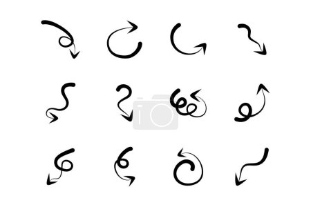 Arrows Direction sign pictogram symbol visual illustration Set
